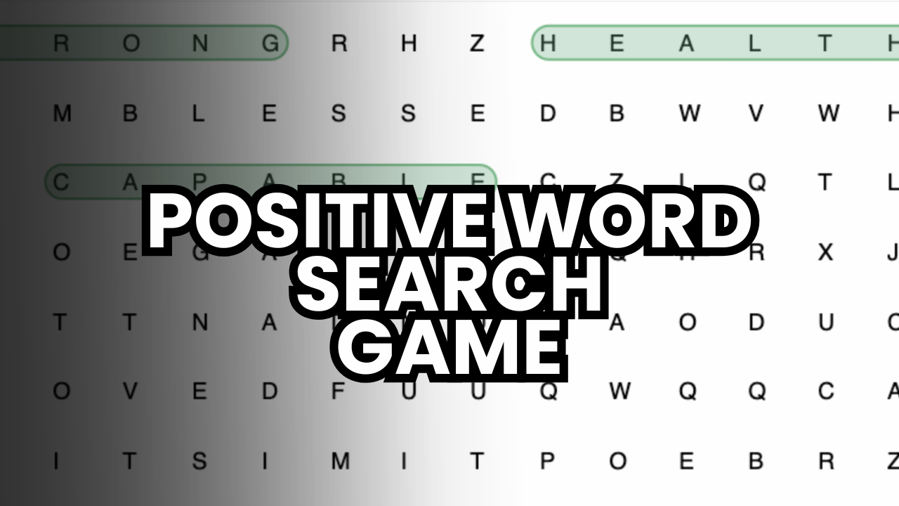 Boost your mood with this free online positive word search! Find 24 uplifting words and cultivate a positive mindset. Play now!